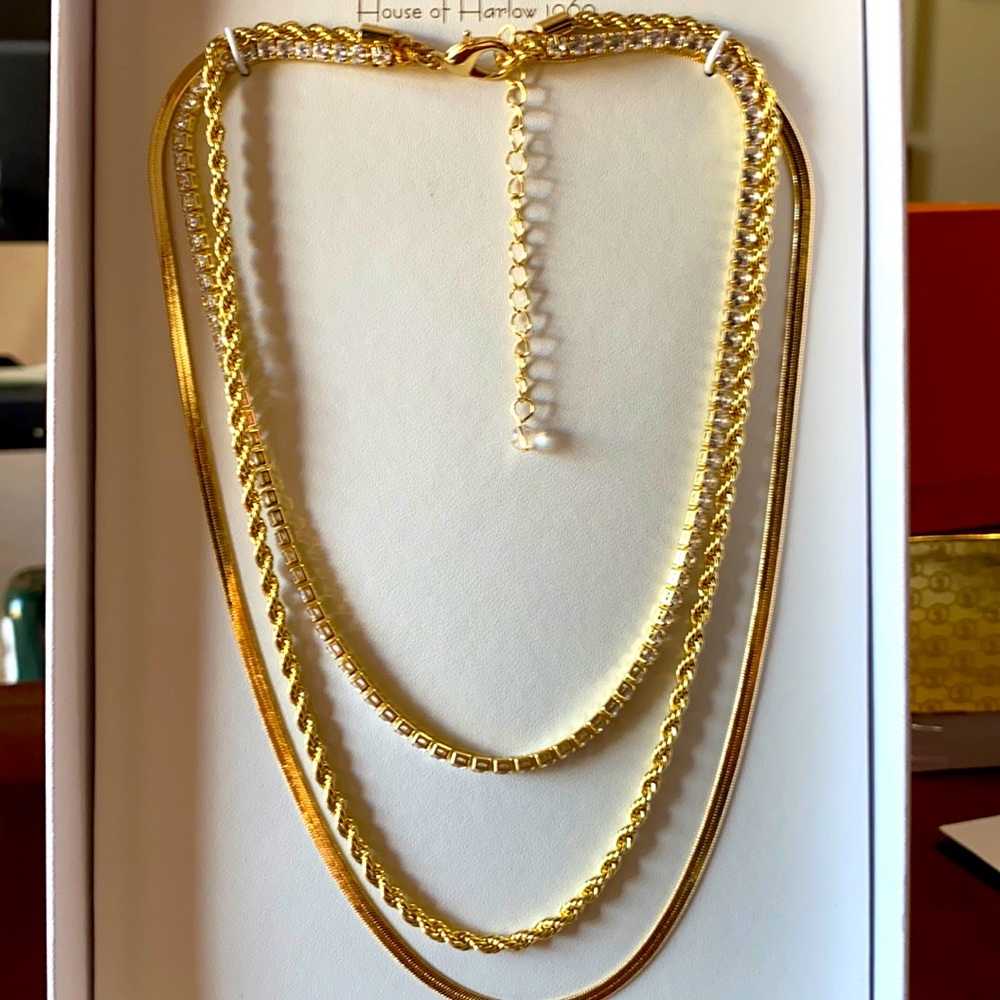 House of Harlow 1960 triple strand  Necklace.